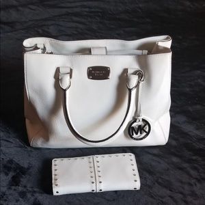Michael Kors White Leather Satchel